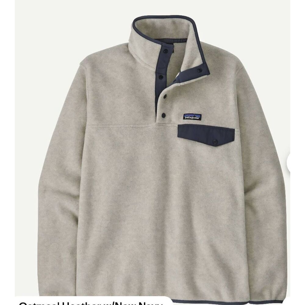 Patagonia Men's Lightweight Synchilla  Snap-T Fleece Pullover in Oatmeal Heather